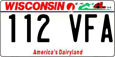 WI license plate 112VFA