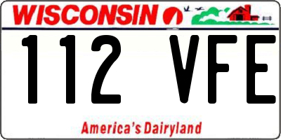 WI license plate 112VFE