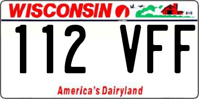 WI license plate 112VFF