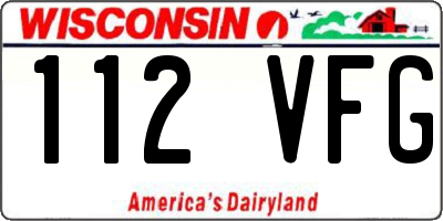 WI license plate 112VFG