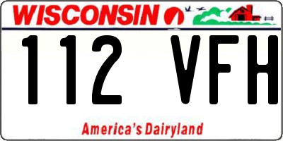 WI license plate 112VFH