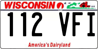 WI license plate 112VFI