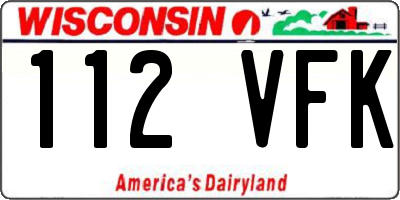 WI license plate 112VFK