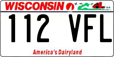 WI license plate 112VFL