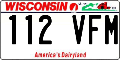 WI license plate 112VFM