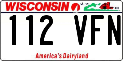 WI license plate 112VFN