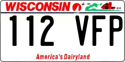WI license plate 112VFP