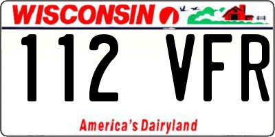 WI license plate 112VFR