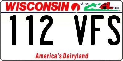 WI license plate 112VFS