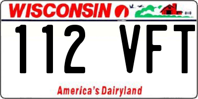 WI license plate 112VFT