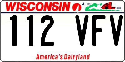 WI license plate 112VFV