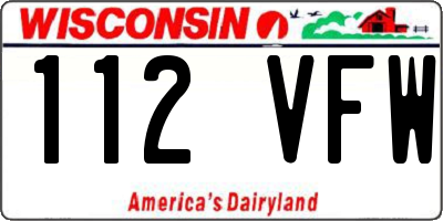 WI license plate 112VFW