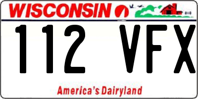 WI license plate 112VFX