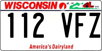 WI license plate 112VFZ