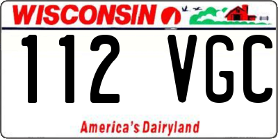 WI license plate 112VGC