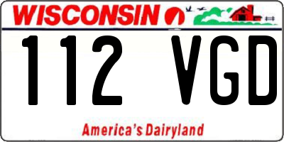 WI license plate 112VGD