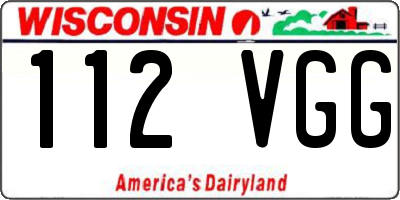 WI license plate 112VGG