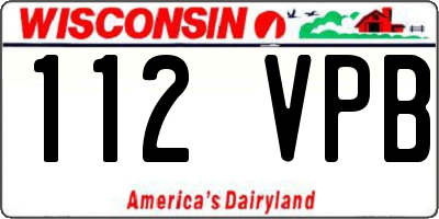 WI license plate 112VPB