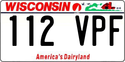 WI license plate 112VPF