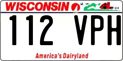 WI license plate 112VPH