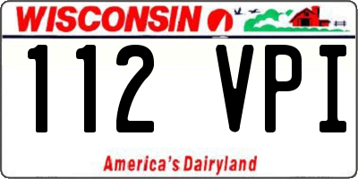 WI license plate 112VPI