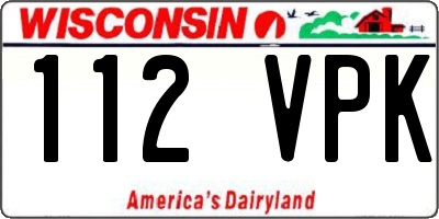 WI license plate 112VPK