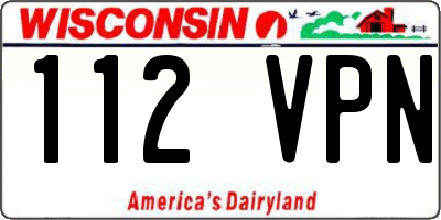 WI license plate 112VPN
