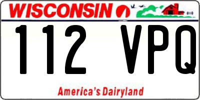 WI license plate 112VPQ