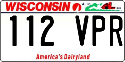WI license plate 112VPR