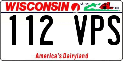 WI license plate 112VPS