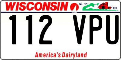 WI license plate 112VPU