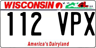 WI license plate 112VPX