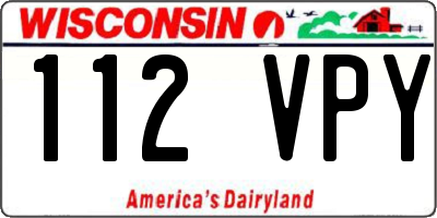 WI license plate 112VPY