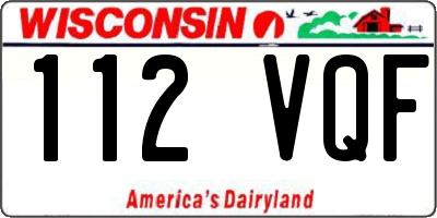 WI license plate 112VQF