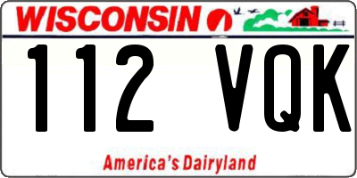 WI license plate 112VQK