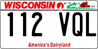 WI license plate 112VQL