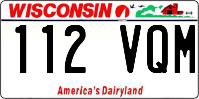 WI license plate 112VQM