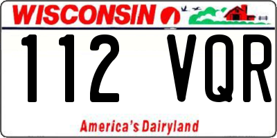 WI license plate 112VQR