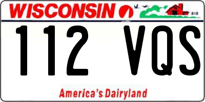 WI license plate 112VQS