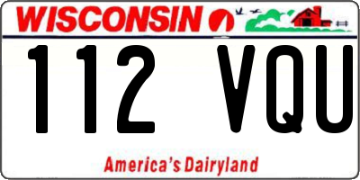 WI license plate 112VQU