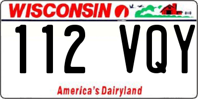 WI license plate 112VQY