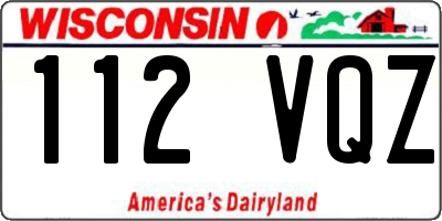 WI license plate 112VQZ