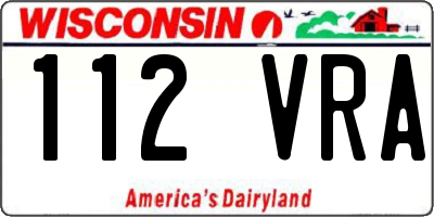 WI license plate 112VRA