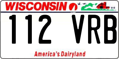 WI license plate 112VRB
