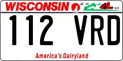 WI license plate 112VRD