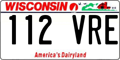 WI license plate 112VRE