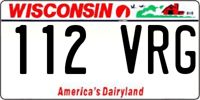 WI license plate 112VRG
