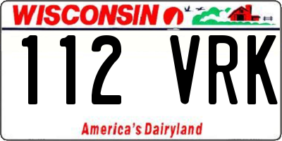 WI license plate 112VRK