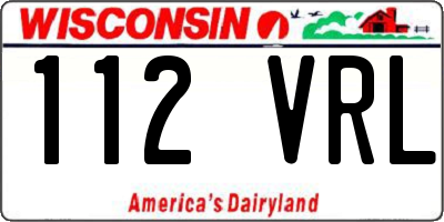 WI license plate 112VRL