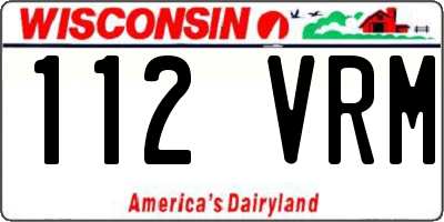 WI license plate 112VRM